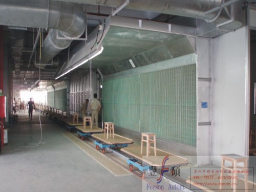 Wood dry spraying room